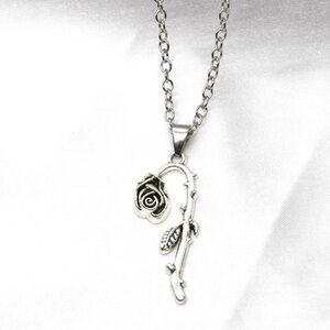 Silver Rose Necklace